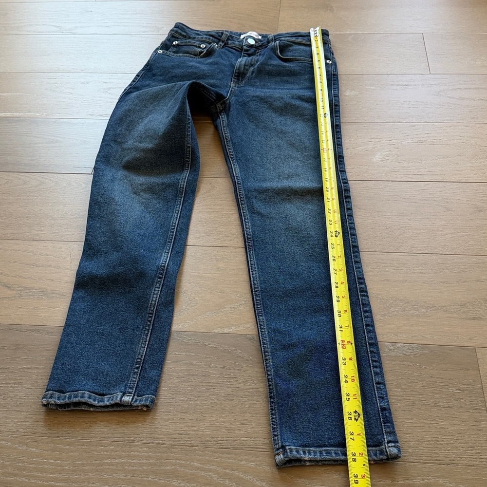 Anine Bing Slim Straight Jeans Size 28 Dark Wash Stretch Denim Women - Picture 5 of 9
